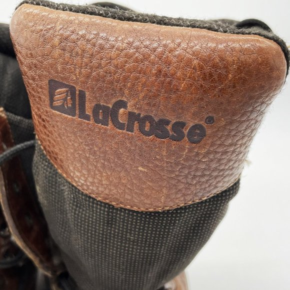 Lacrosse Mens Size-9 Thinsulate Leather Winter Leather Upper Lace-Up Snow Boots - Picture 3 of 9